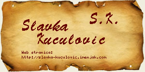 Slavka Kuculović vizit kartica